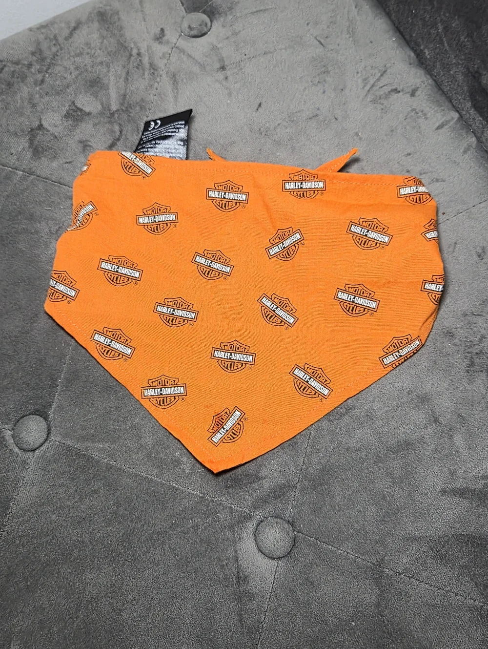 Harley-Davidson Orange Logo Bandana Scarf Dog Baby Doll Tiny Size